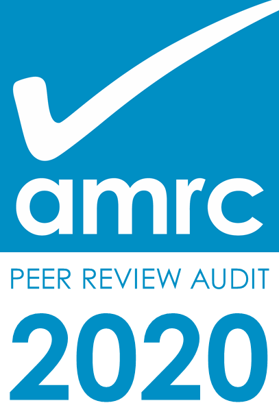 The logo for AMRC, the Association of Medical Research Charities