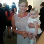 Natalie Breddy with her baby girl.